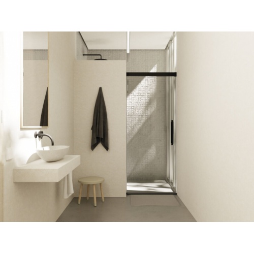Paroi de douche VITA coulissante derrière mur - VA-211 VA211-Negro-Transp-A Paroi de douche VITA coulissante derrière mur - VA-211 VA211-Negro-Transp-A