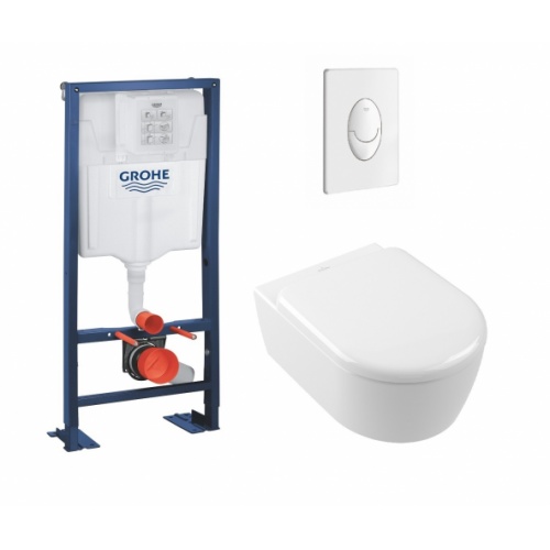 Pack WC Grohe Rapid SL + Cuvette Skyla TwistFlush + Plaque Chrome Pack WC Grohe Rapid SL + Cuvette Skyla TwistFlush + Plaque Chrome