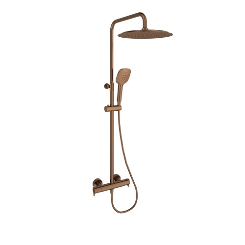 Colonne de douche thermostatique cuivre brossé - 945412Q3RM300CUC* Colonne de douche thermostatique cuivre brossé - 945412Q3RM300CUC*