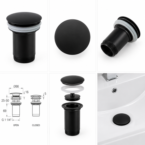 Bonde QUICK CLACK en laiton Noir mat - 1219LNM* 99Z302477_5 Bonde QUICK CLACK en laiton Noir mat - 1219LNM* 99Z302477_5