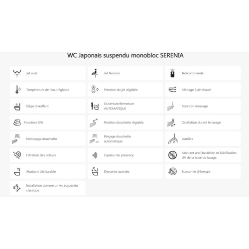 WC Japonais suspendu monobloc SERENIA Blanc Brillant WC Japonais SERENIA_6 WC Japonais suspendu monobloc SERENIA Blanc Brillant WC Japonais SERENIA_6