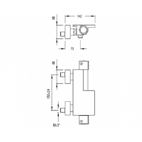 Mitigeur thermostatique Bain-Douche chromé TERMOAROLA 2639MK 2639-K COTE