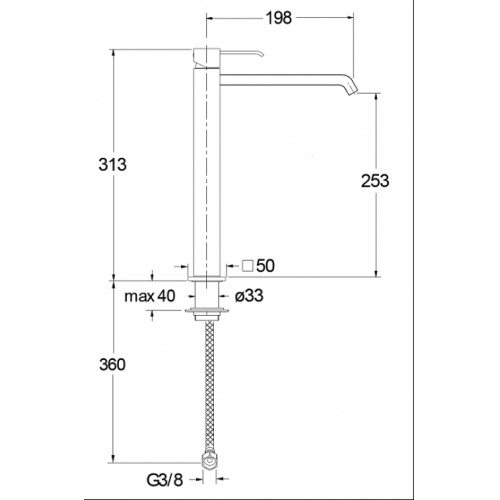 Mitigeur lavabo haut QUADRI - QM22851 Qm22851 cote