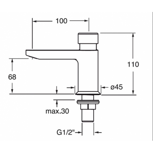 Robinet lave-mains QUIK temporisé uniquement eau froide - Q523051 Q523051 cote