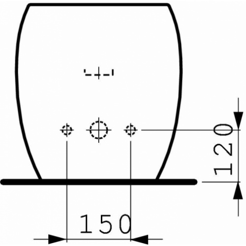 Bidet à poser Alessi Laufen Tdf1 832971 v global tf techdrawing