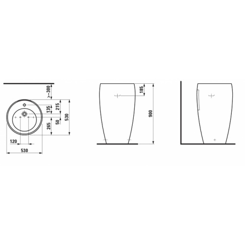 Lavabo avec colonne indépendant 