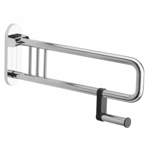 Barre d'appui relevable avec porte rouleau chromé 65 cm Prima Classe 6058/65