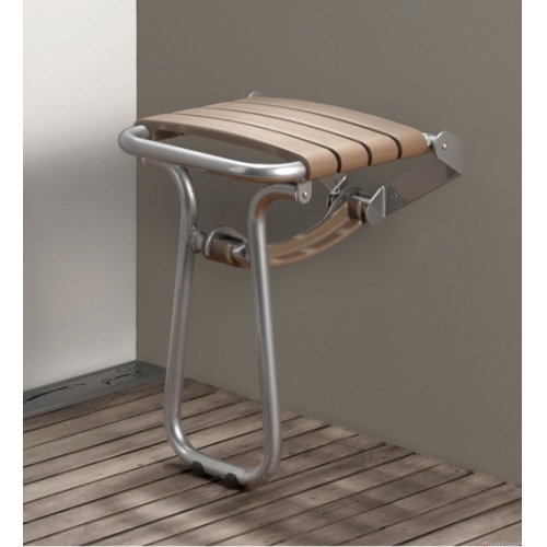 Siège de douche escamotable Taupe et Gris Chrome 047629 3