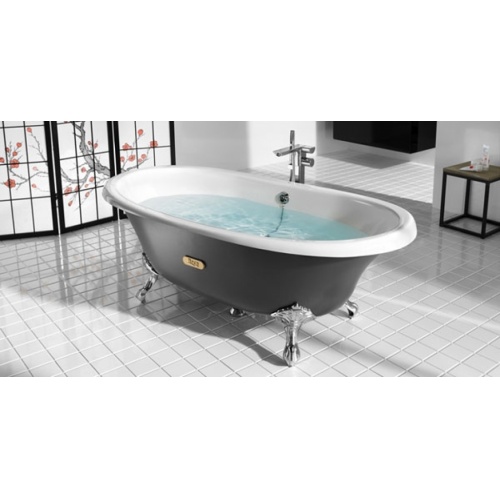 Baignoire rétro en fonte Newcast Eagle Cuve Grise Newcastel eagle gris 4