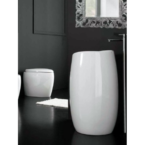 Lavabo sur colonne Moai blanche Scarabeo 8603