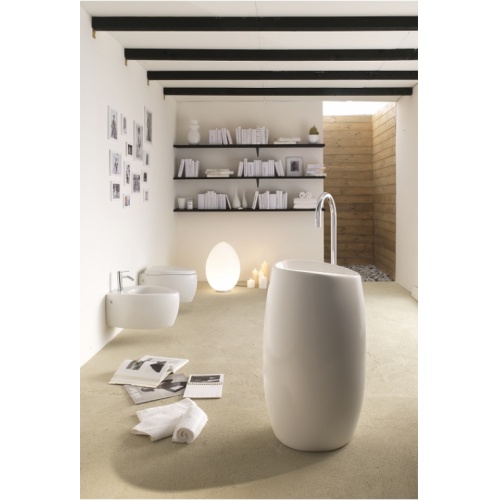 Lavabo sur colonne Moai blanche Scarabeo 8603 Moai by scarabeo