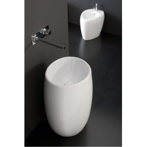 Lavabo sur colonne Moai blanche Scarabeo 8603 Moai 8603