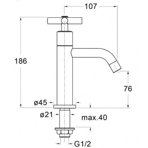 Robinet lave-mains EXECUTIVE - EV14051 EV14051 Schéma