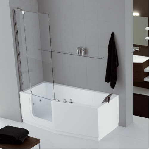 Combiné Bain/Douche IRIS 180x75/85 - Version gauche - 3 Tabliers Iris gauche