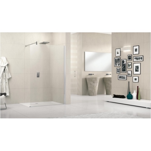 Paroi de douche fixe Lunes H 70 cm - Transparent - Silver Lunes h silver