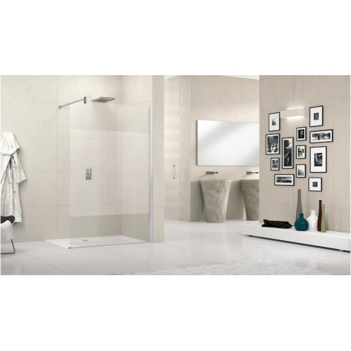Paroi de douche fixe Lunes H 100cm Serigraphie Silver Lunes h silver serigraphiee