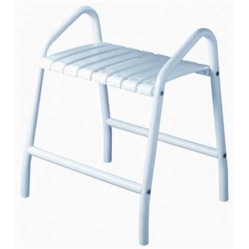 Tabouret de douche assise grande taille - 2 poignées - Blanc