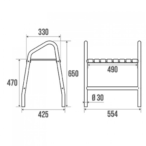 Tabouret de douche assise grande taille - 2 poignées - Blanc Schéma 047678