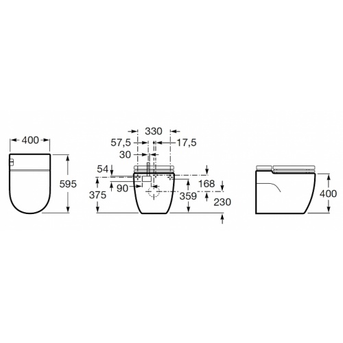 Cuvette à poser avec réservoir intégré In-Tank Méridian-N Cuvette cote