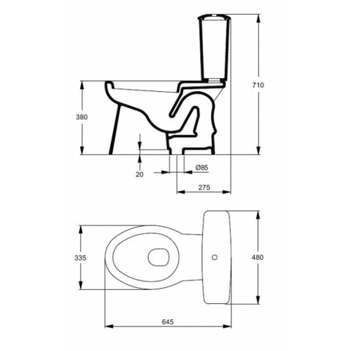 Pack WC ASPIRAMBO sortie verticale Porcher P231001dim z