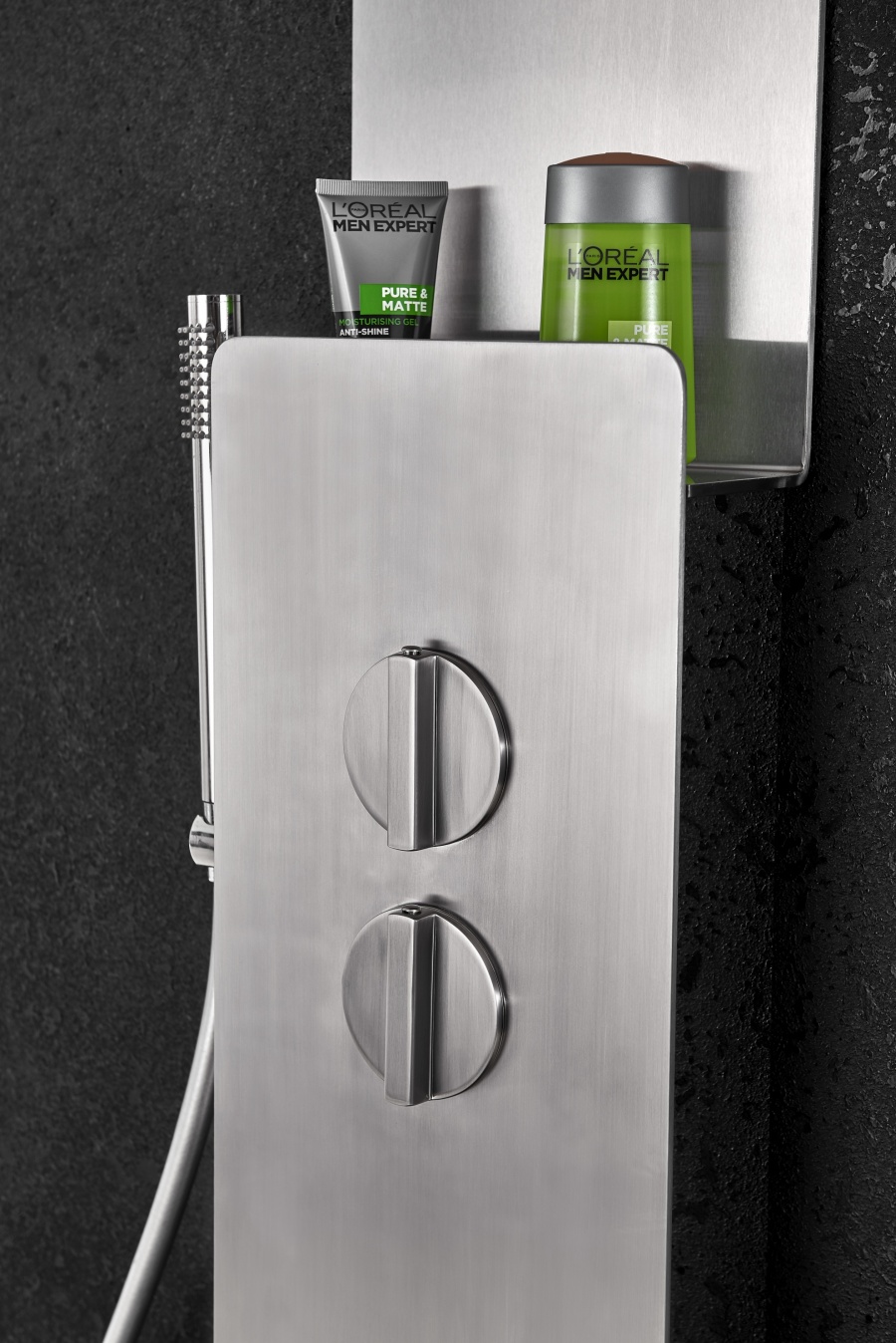 Colonne de douche ultra plate AQUASLIM en Inox brossé - KINEDO