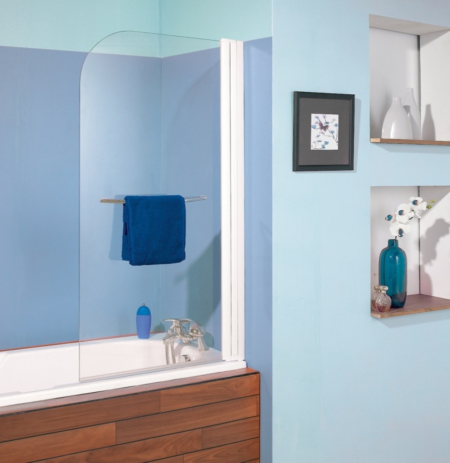 Pare-baignoire 130cm Hauteur 140cm, Paroi De Baignoire Pivotant Et Pliant, 3 Volets, écran De