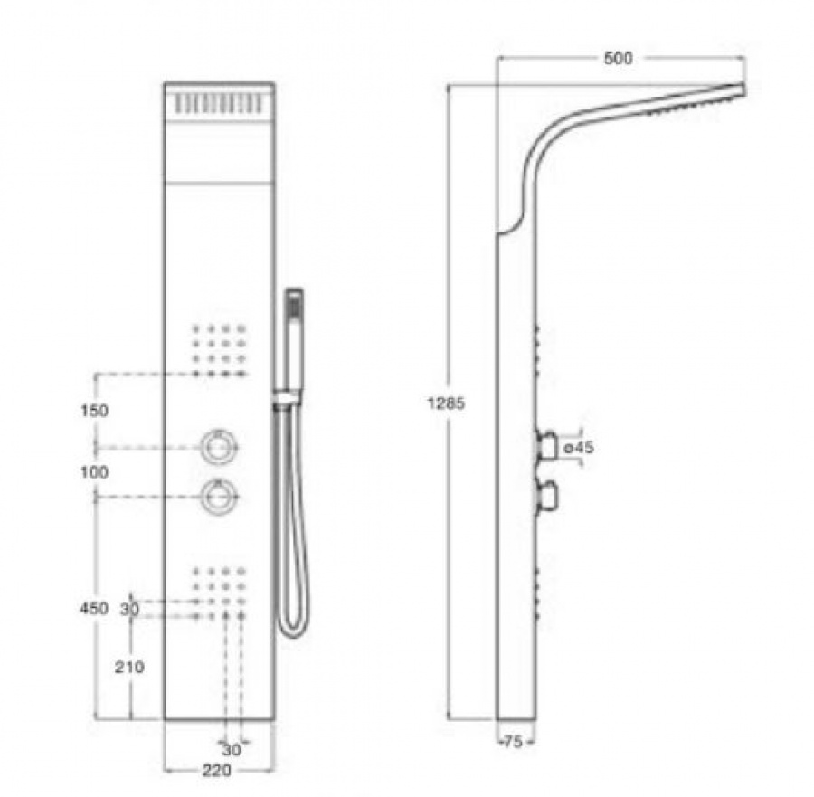 Colonne de douche avec Hydromassage Essential 2.0 Roca*
