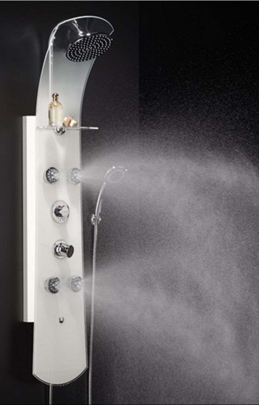 Colonne de douche hydromassante nautilus verre blanc
