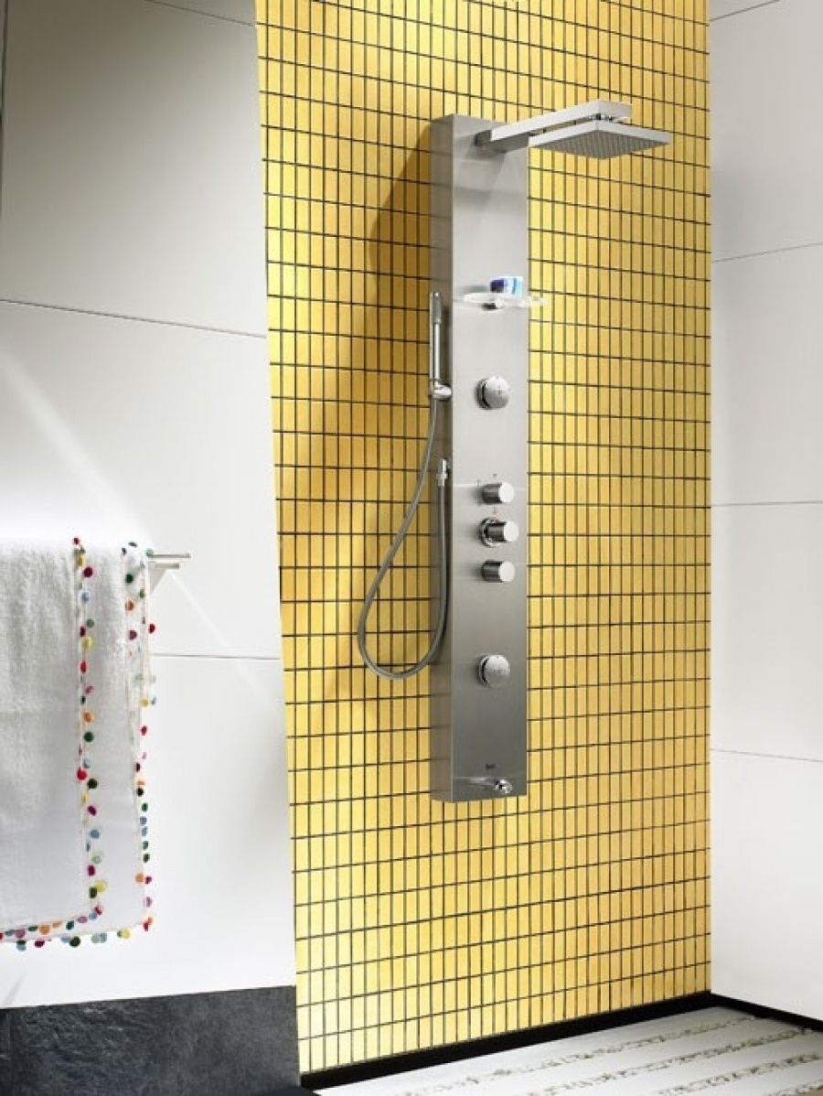 Colonne de douche thermostatique avec hydromassage en acier Neos 2